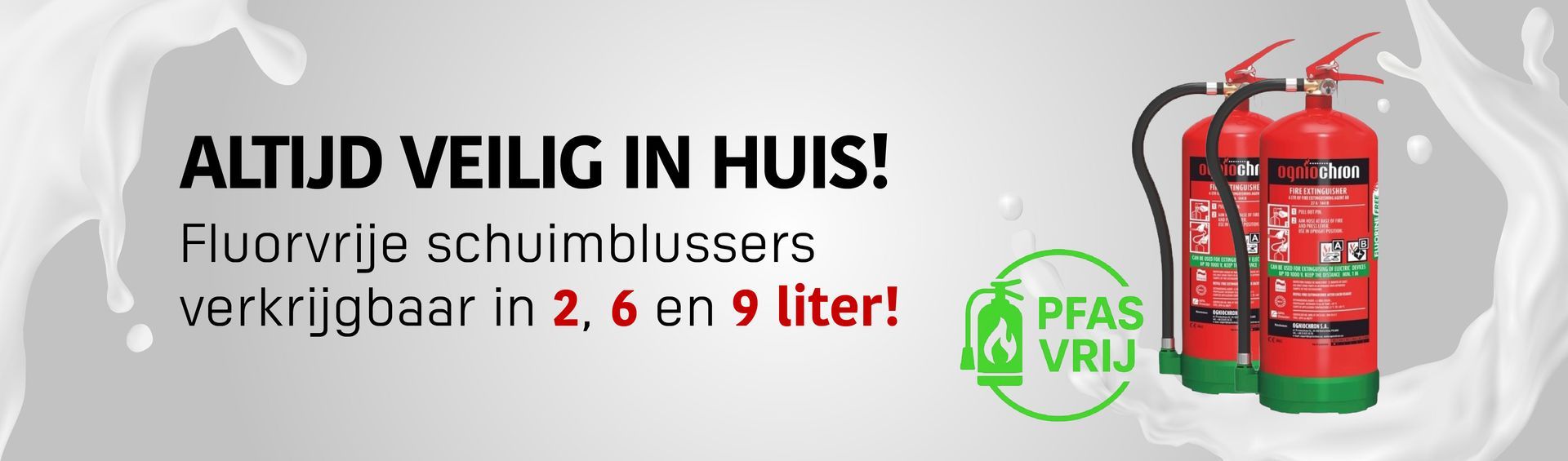 Fluor vrije schuimblussers - banner aanbieding