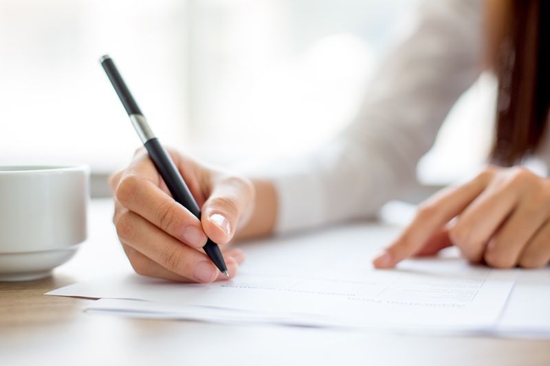 signing a document