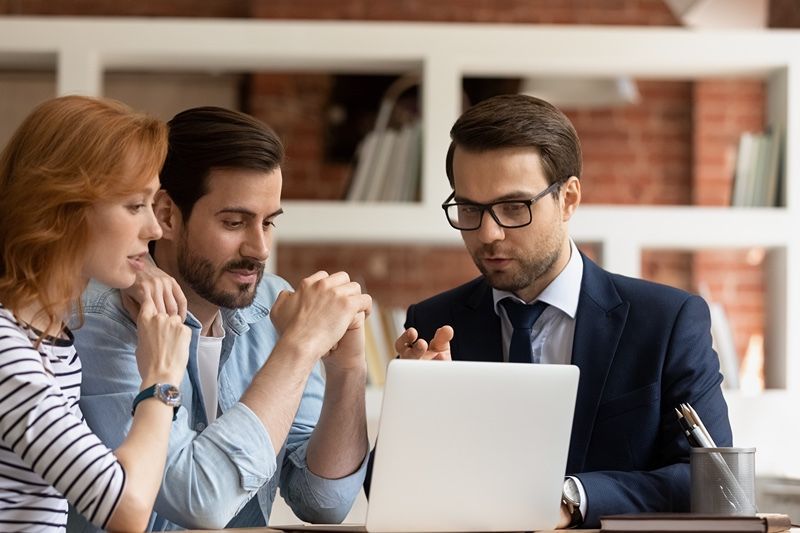 property manager working with clients