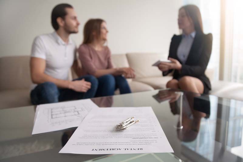 property manager talking to tenants