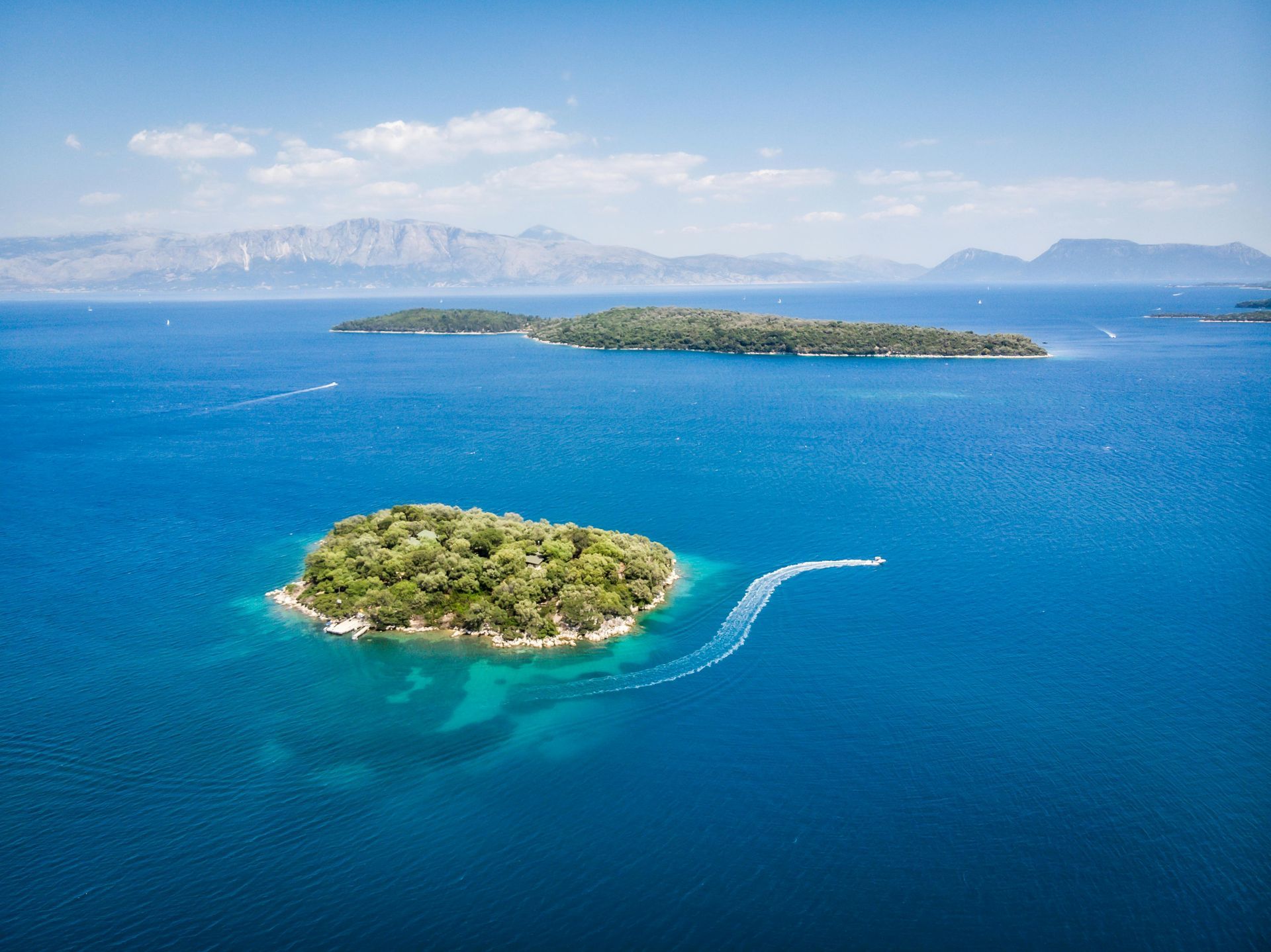 ocean with an island