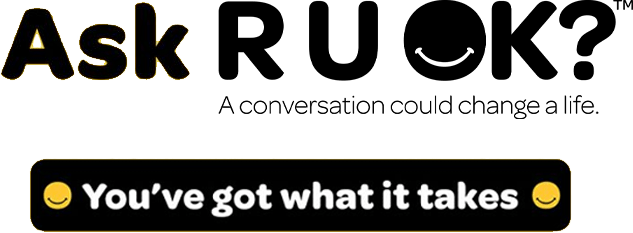 Ask R U OK? logo, with a smiley face in 
