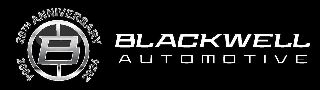 A blackwell automotive logo on a black background