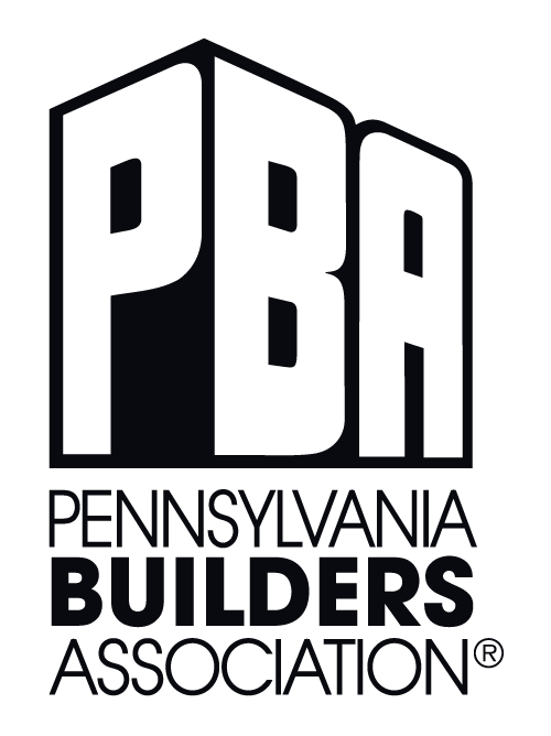 Pennsylvania Builders Association logo in black and white, with bold PBA initials above the name.