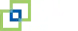 Logo with a blue square inside a larger square and surrounded by green squares.