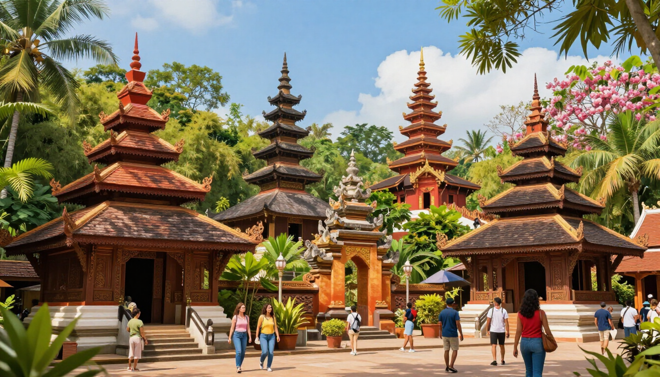 Destinazione Asia con templi affascinanti e cultura millenaria, meta di viaggio esotica.