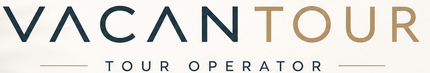 Logo di Vacantour Tour Operator. Identità visiva dell'agenzia di viaggi specializzata in pacchetti su misura.