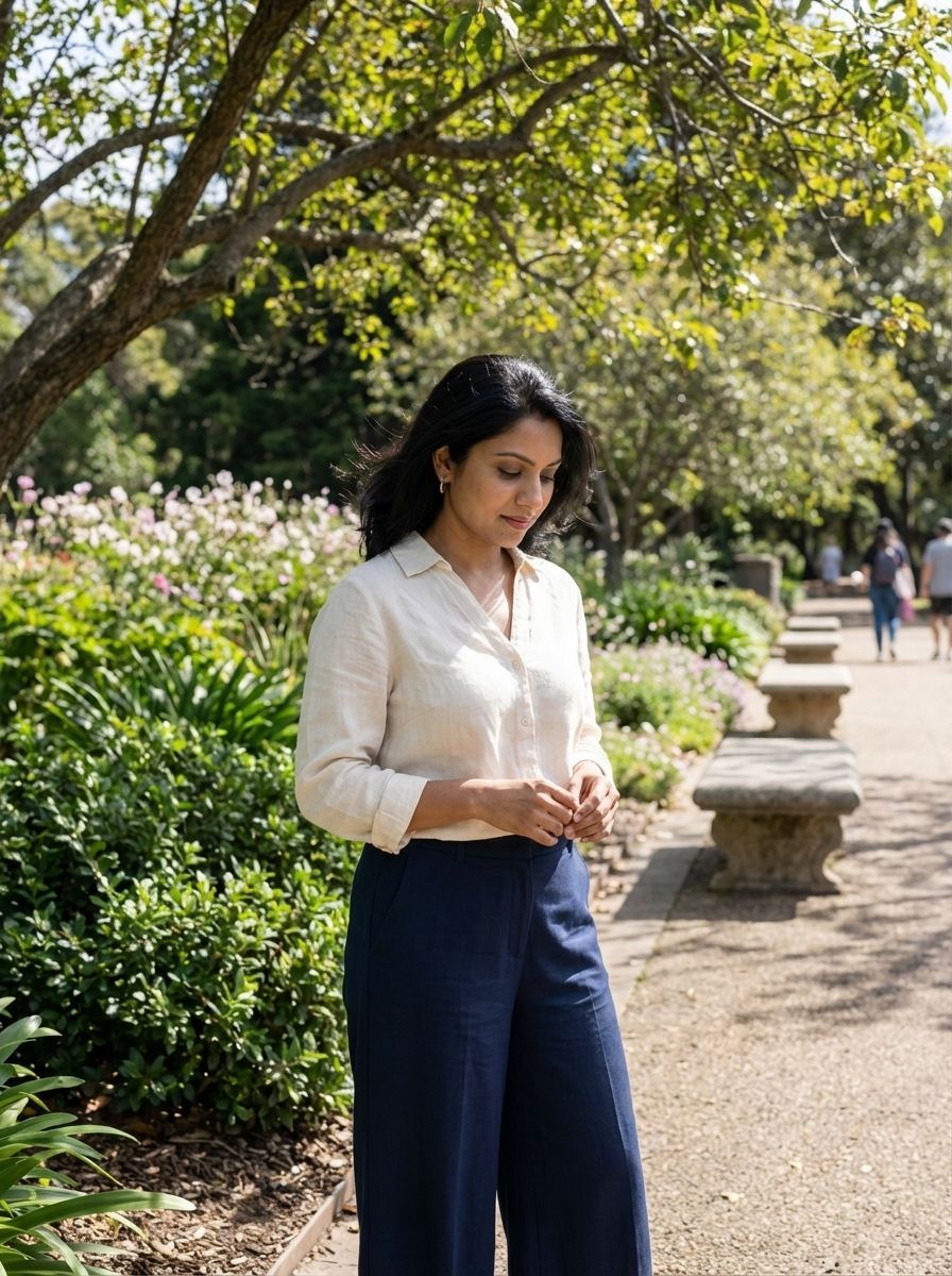 A woman enjoying her time at the park by herself.