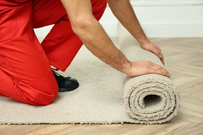 Roll of brown linoleum