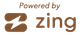 A logo for a company called powered by zing