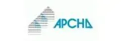 Un logo pour une entreprise appelée apcha avec un escalier en arrière-plan.
