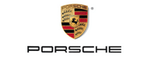 A porsche logo on a white background