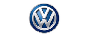 A blue and silver volkswagen logo on a white background