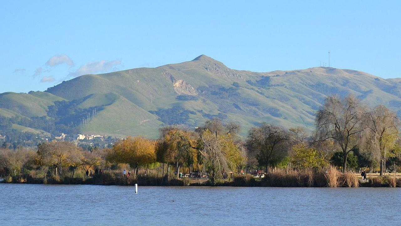 A lake with mountains in the background and trees on the shore.