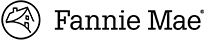 A black and white logo for fannie mae with a horse in a circle.
