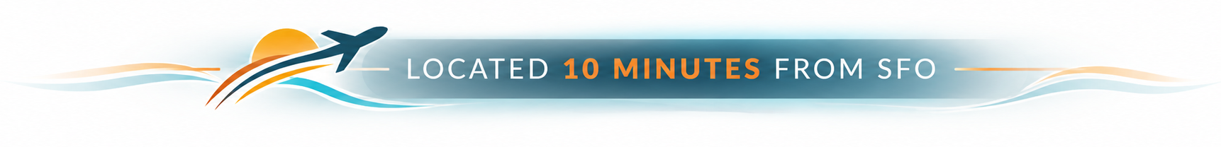 Banner with airplane graphic and text: