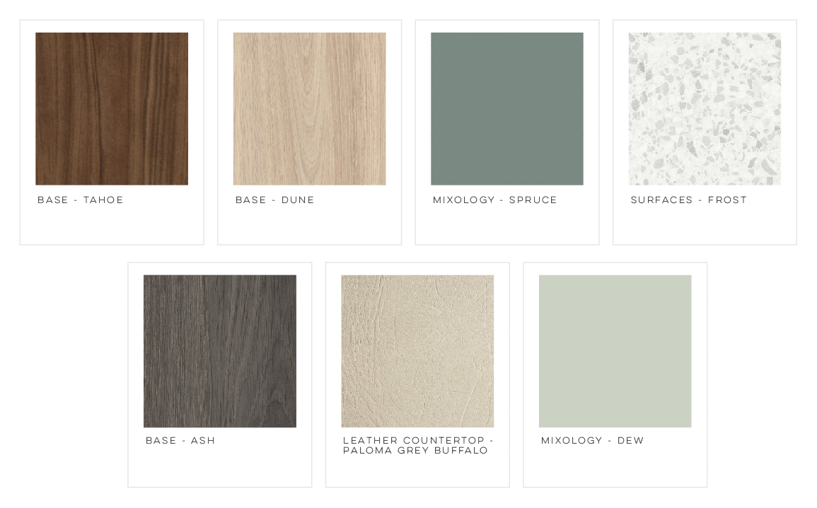 There are many different types of wood and granite.