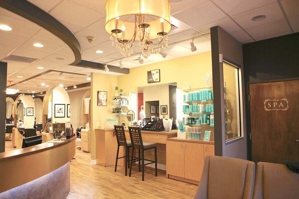 A salon with a sign that says spa on it