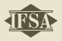 IFSA logo with stylized letters on a beige background