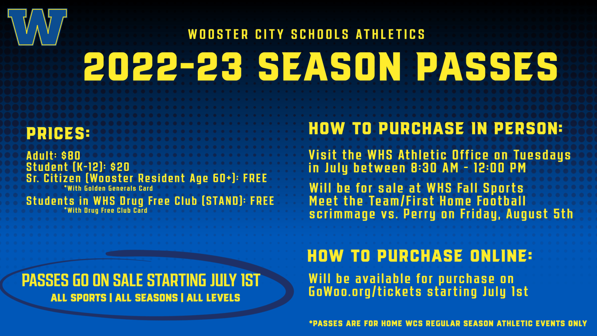 WCS Athletic Pass Information 20222023