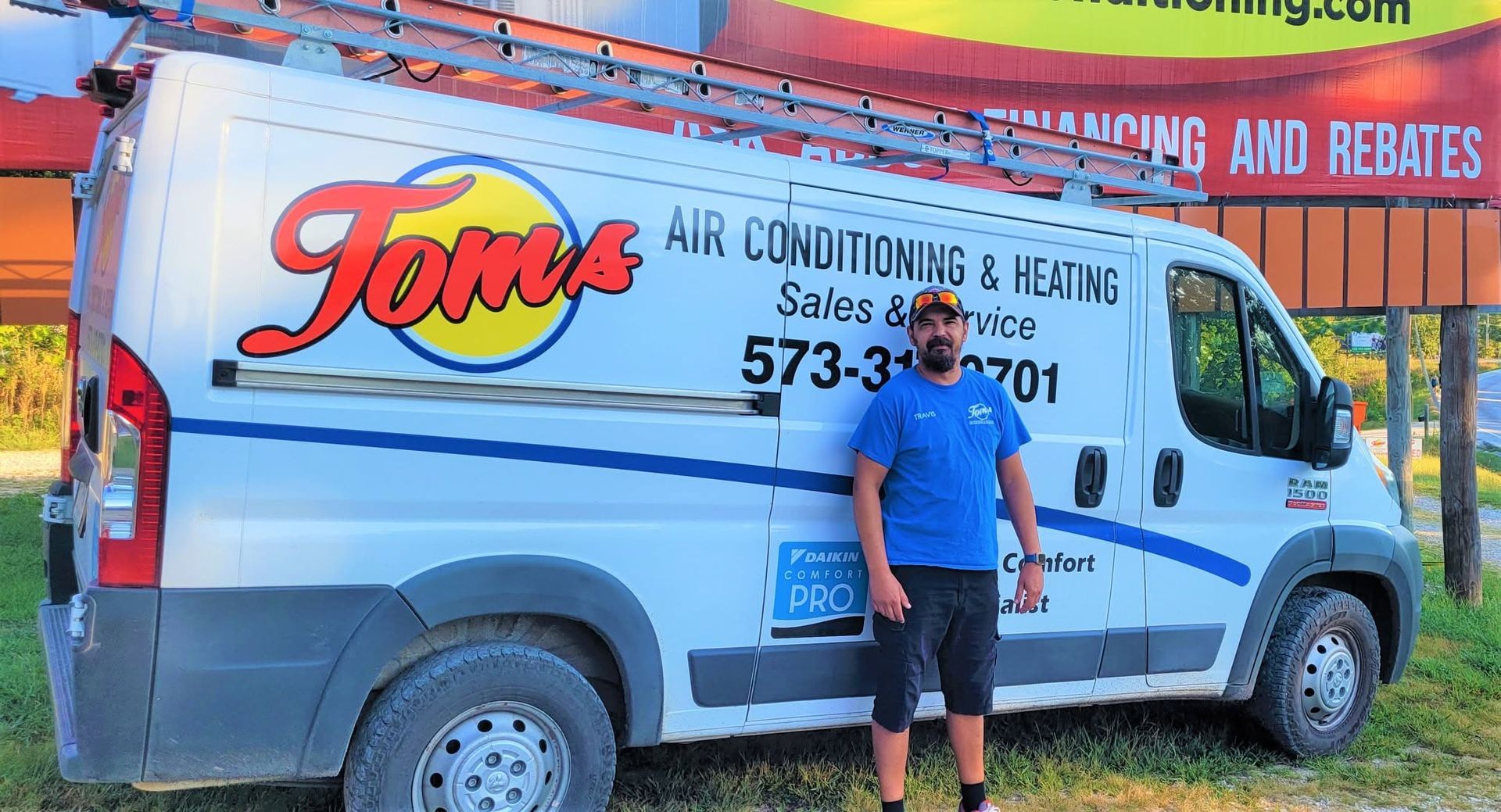 Tom's Air Conditioning and Heating team providing gas line and mechanical service in Southwest Missouri