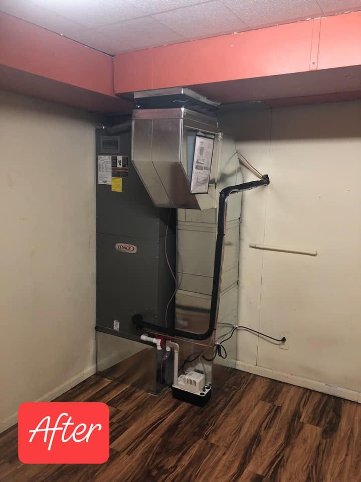 Basement utility area with new furnace in Springfield, MO