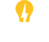 Yellow lightbulb with a white lightning bolt inside.