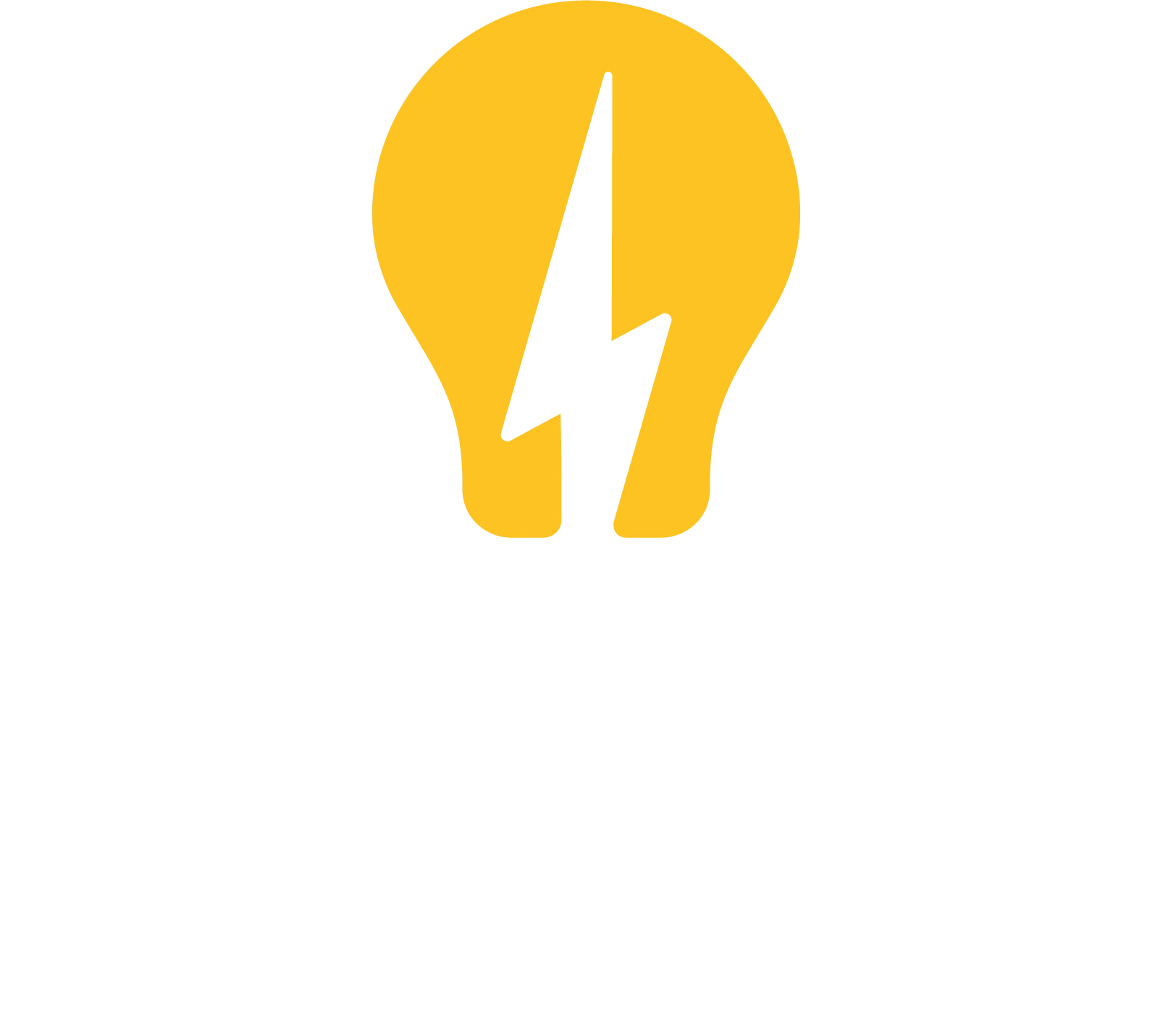 Yellow lightbulb with a white lightning bolt inside.