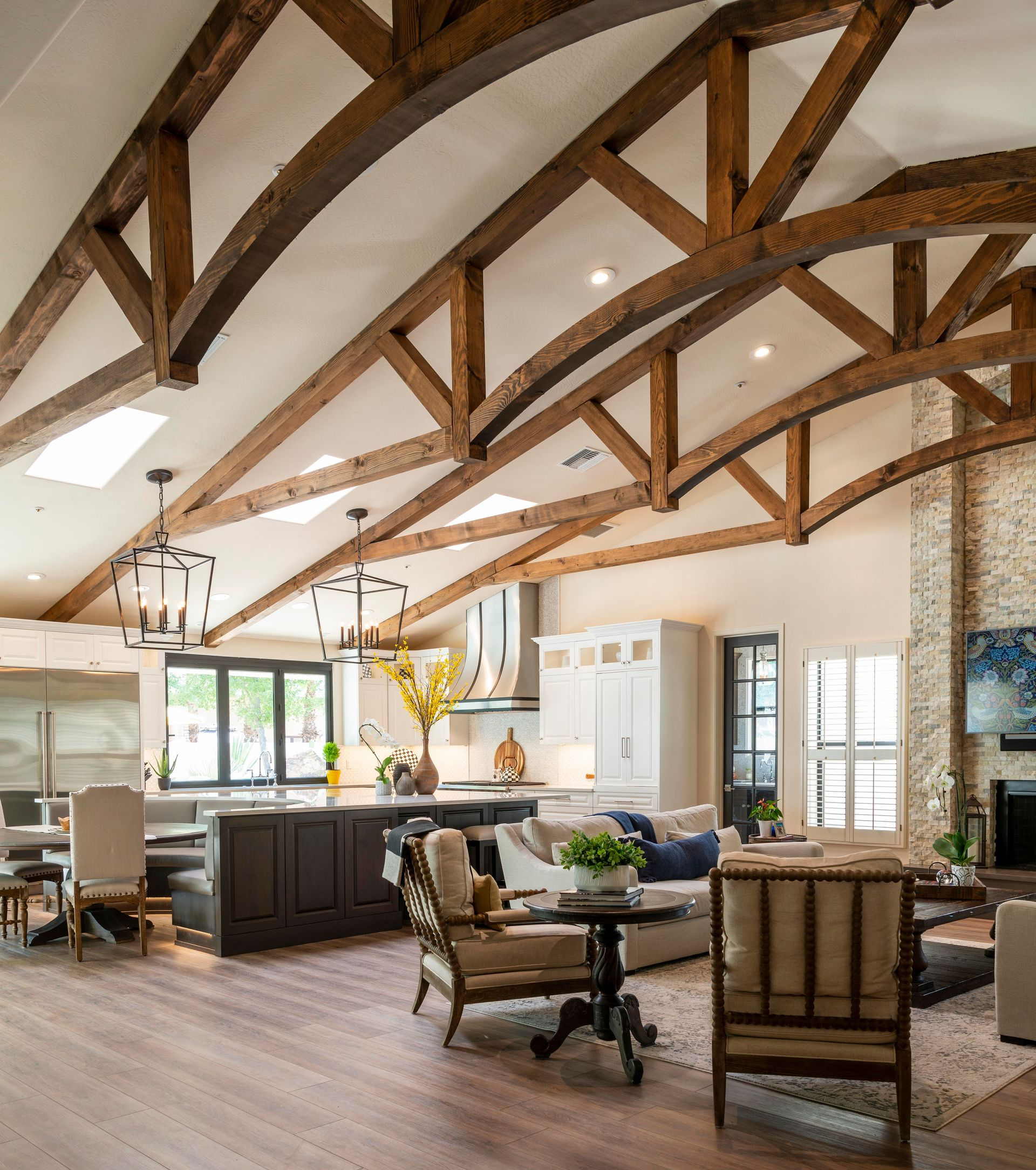 open concept floor plan header framing