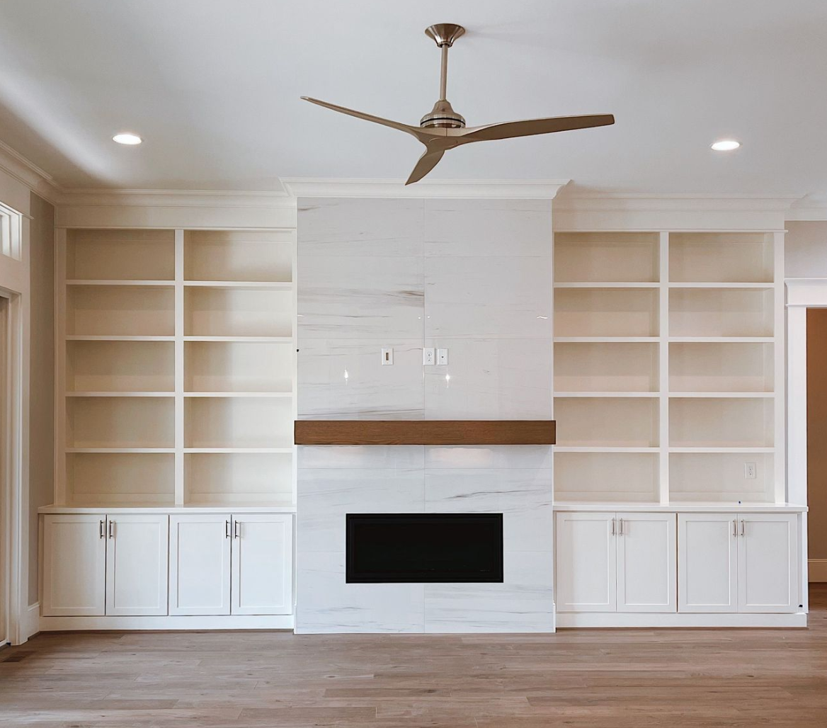 Fireplace Built-In Bookshelves