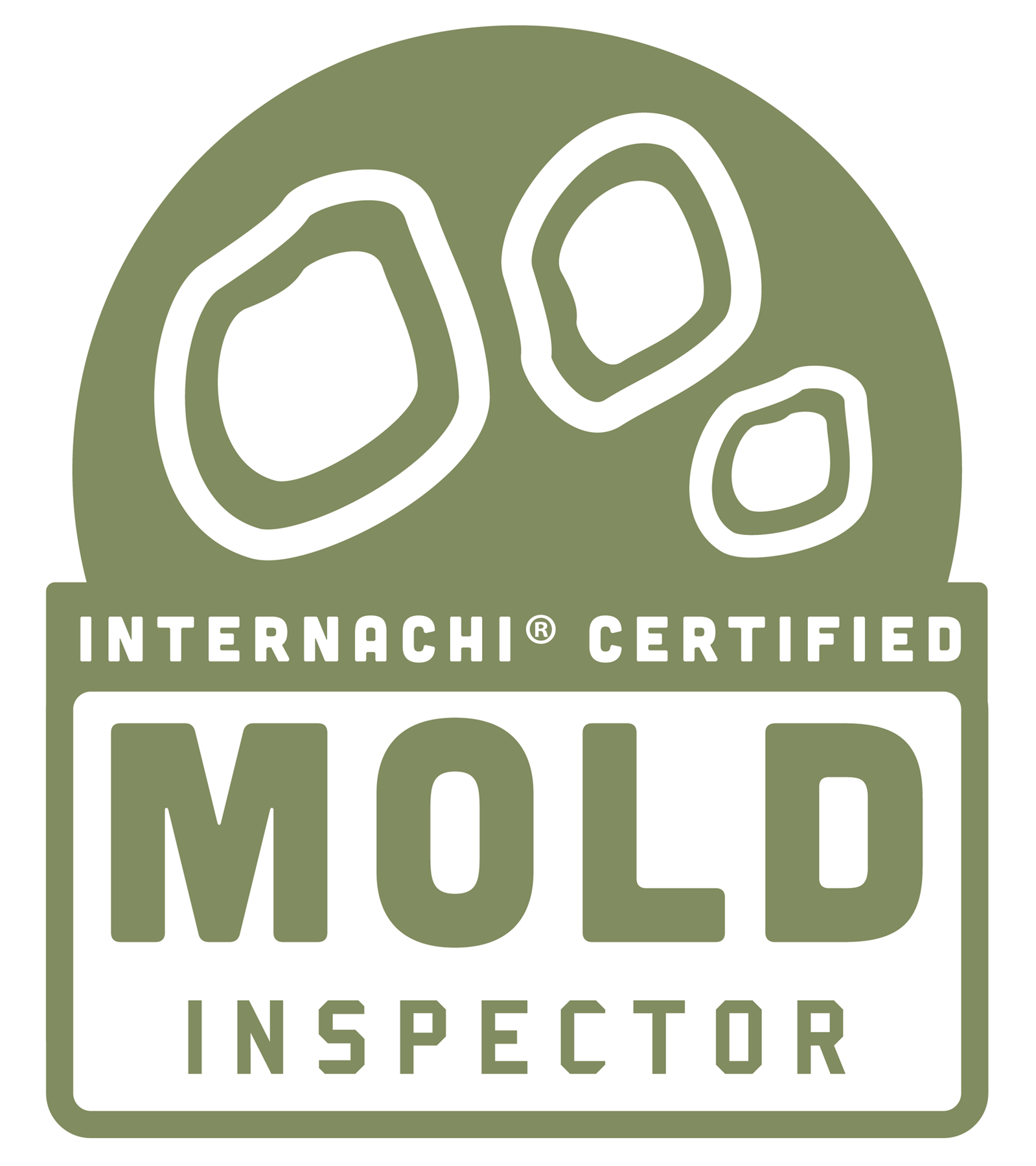 The logo for a mold inspector is green and white.