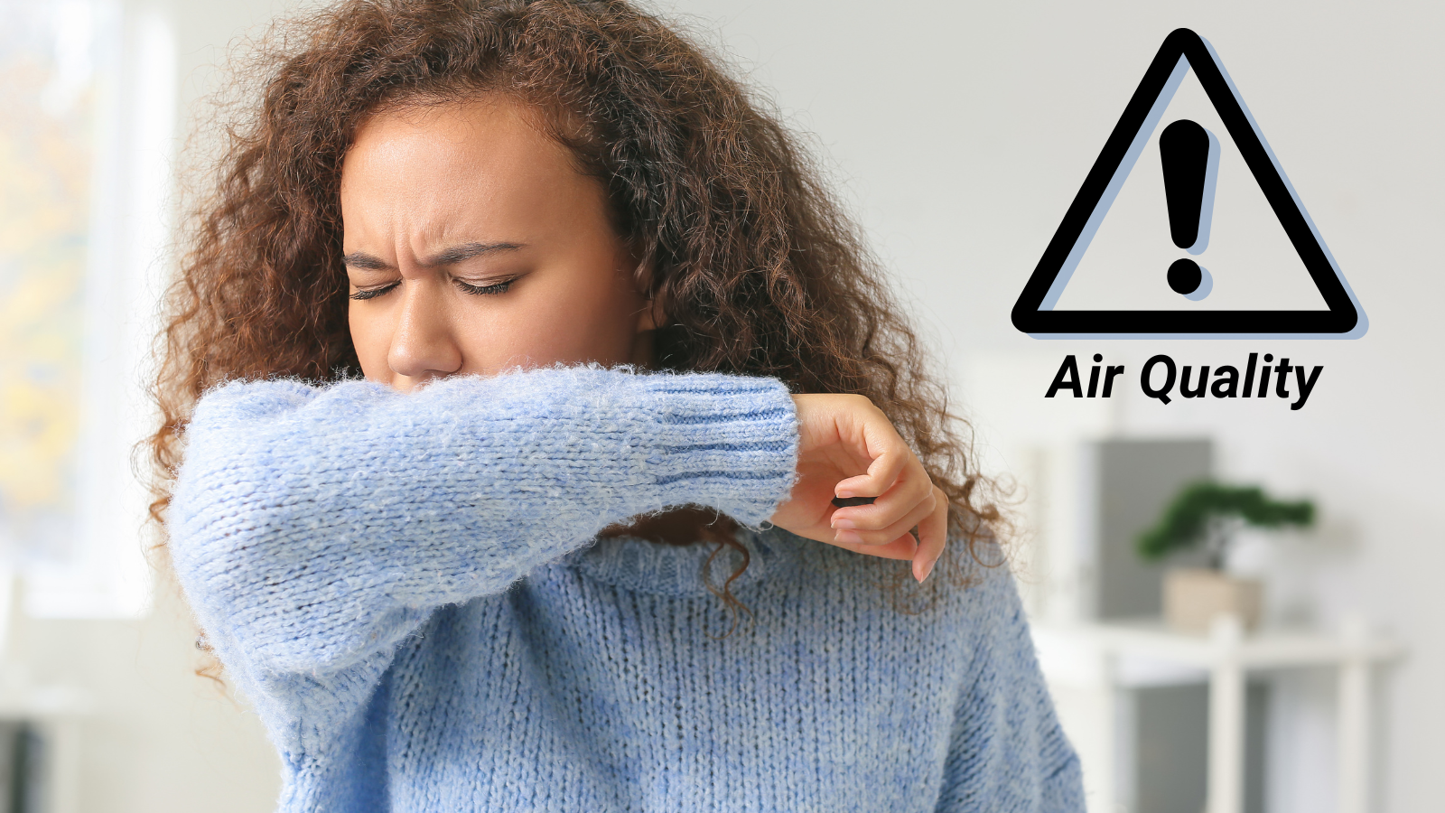 A woman coughing