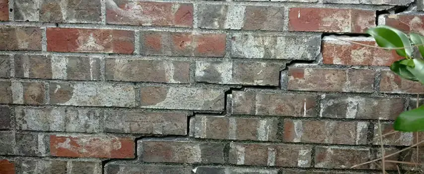 Cracked brick foundation Cracked brick foundation