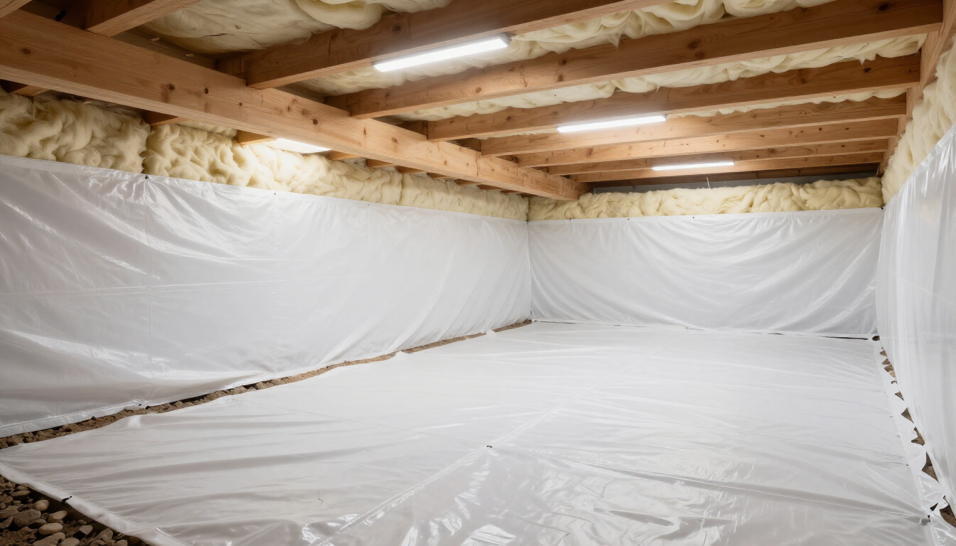 Clean encapsulated crawl space