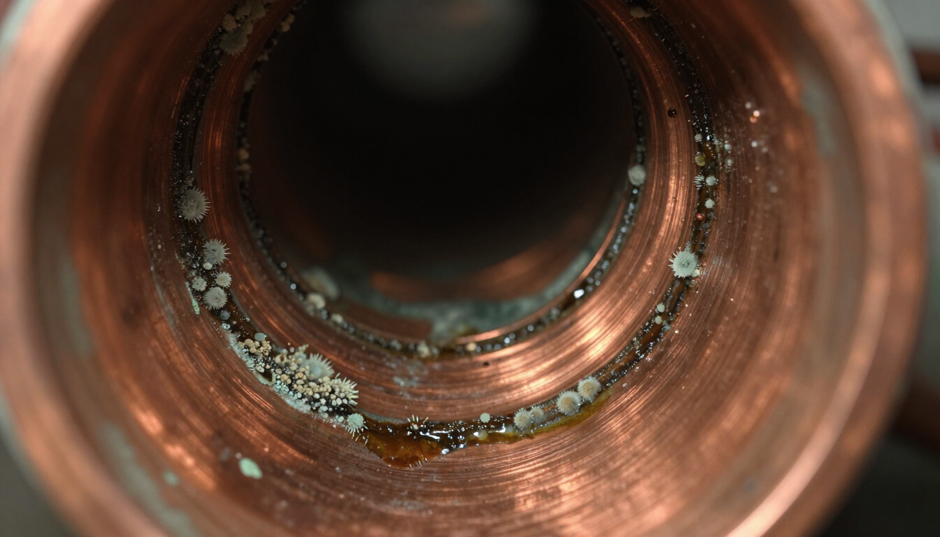 Moldy pipe interior
