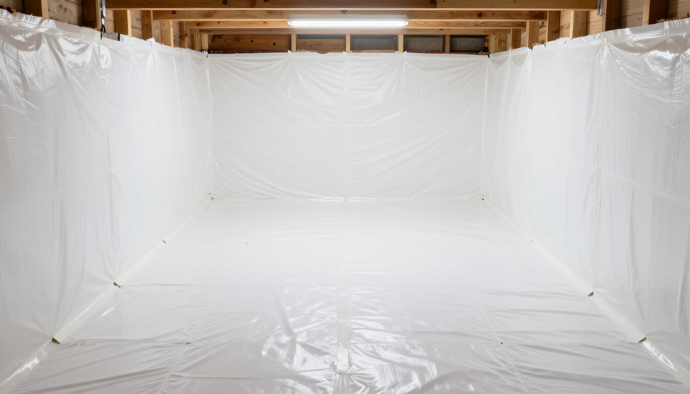 A clean and encapsulated crawl space in a Southern MD home