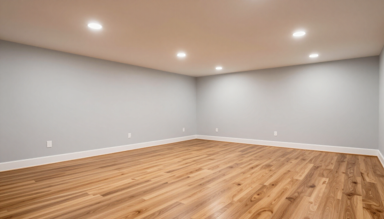 Beautifully remodeled basement after restoration