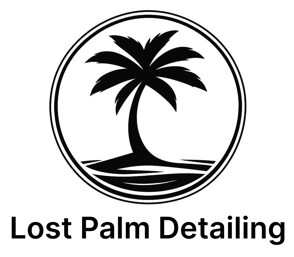 Black palm tree logo with “Lost Palm Detailing” text underneath.