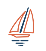 Blue and Orange Sailboat Icon