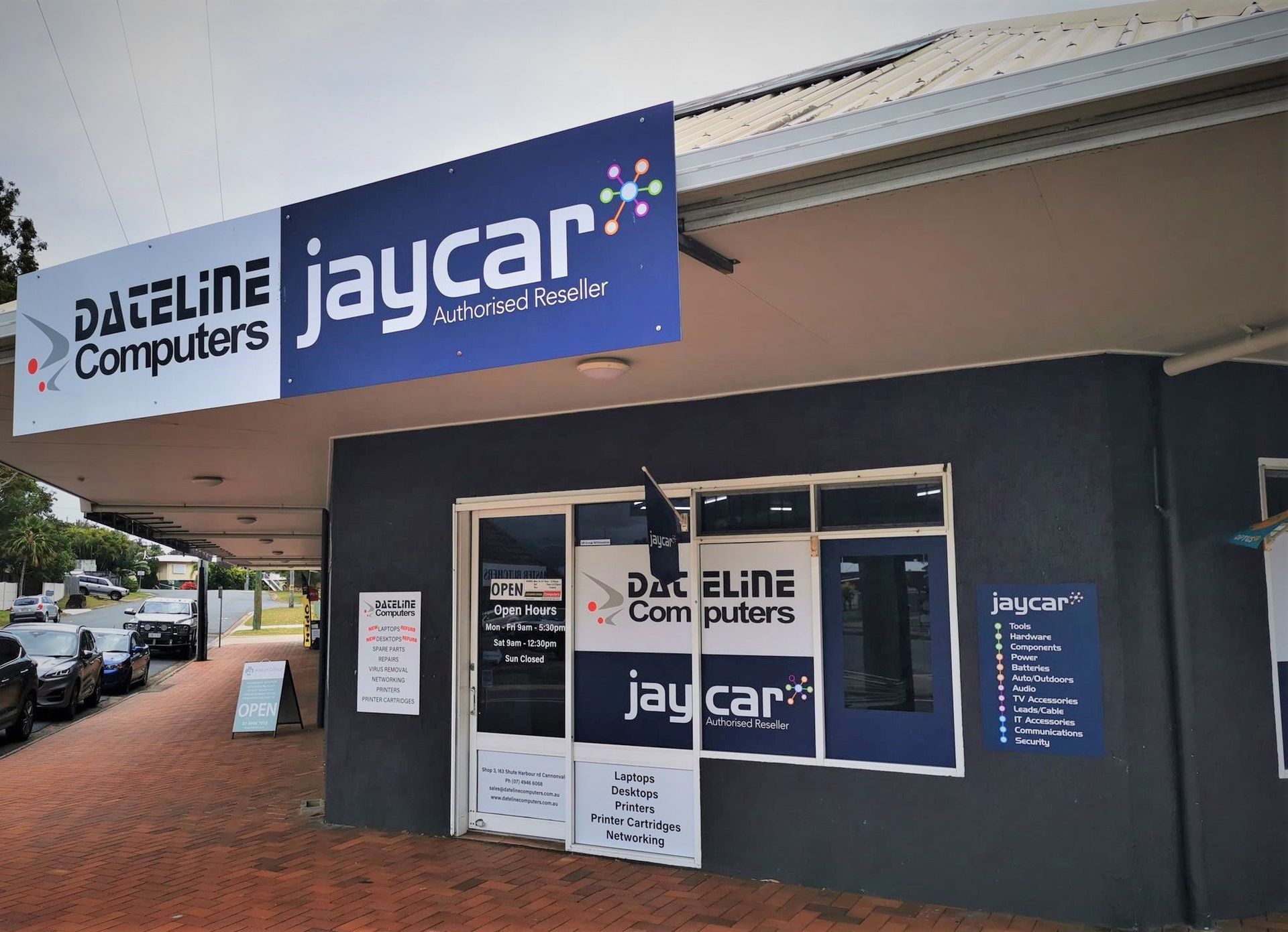 A Building With A Sign That Says Jaycar On It — Dateline Computers Authorised Jaycar Reseller In Cannonvale, QLD