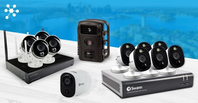 A Swann Security Camera With A Usb Cable And Stickers — Dateline Computers Authorised Jaycar Reseller In Cannonvale, QLD