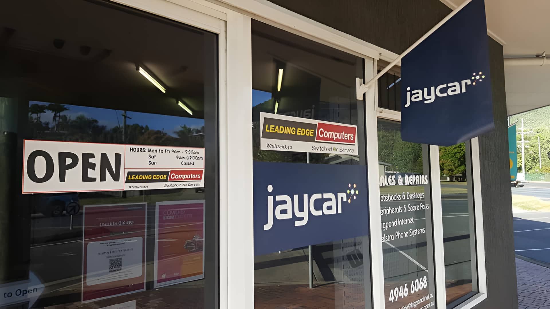 A Store Front With A Sign That Says Open — Dateline Computers Authorised Jaycar Reseller In Cannonvale, QLD