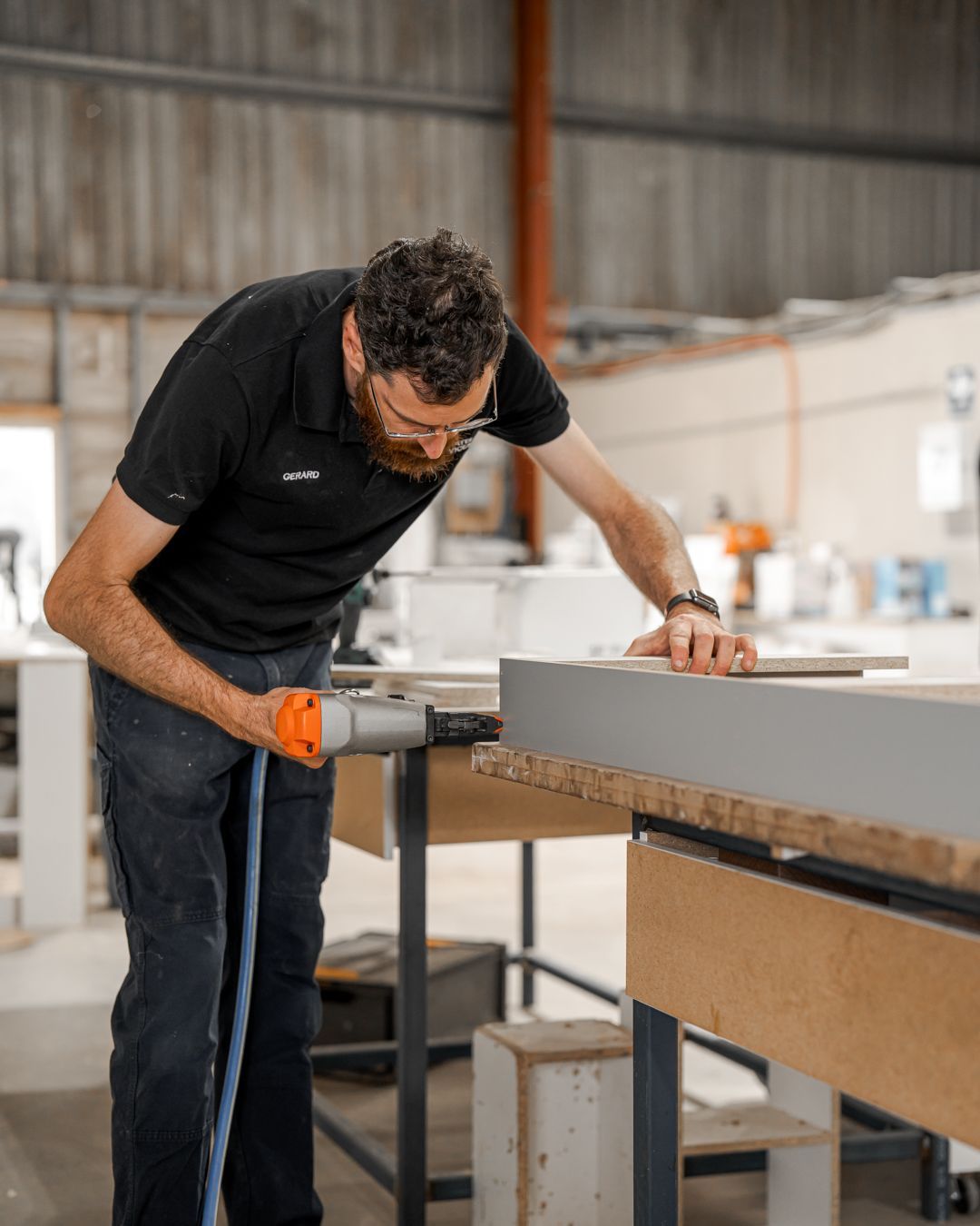 Cabinetry being built by Integrated Services 