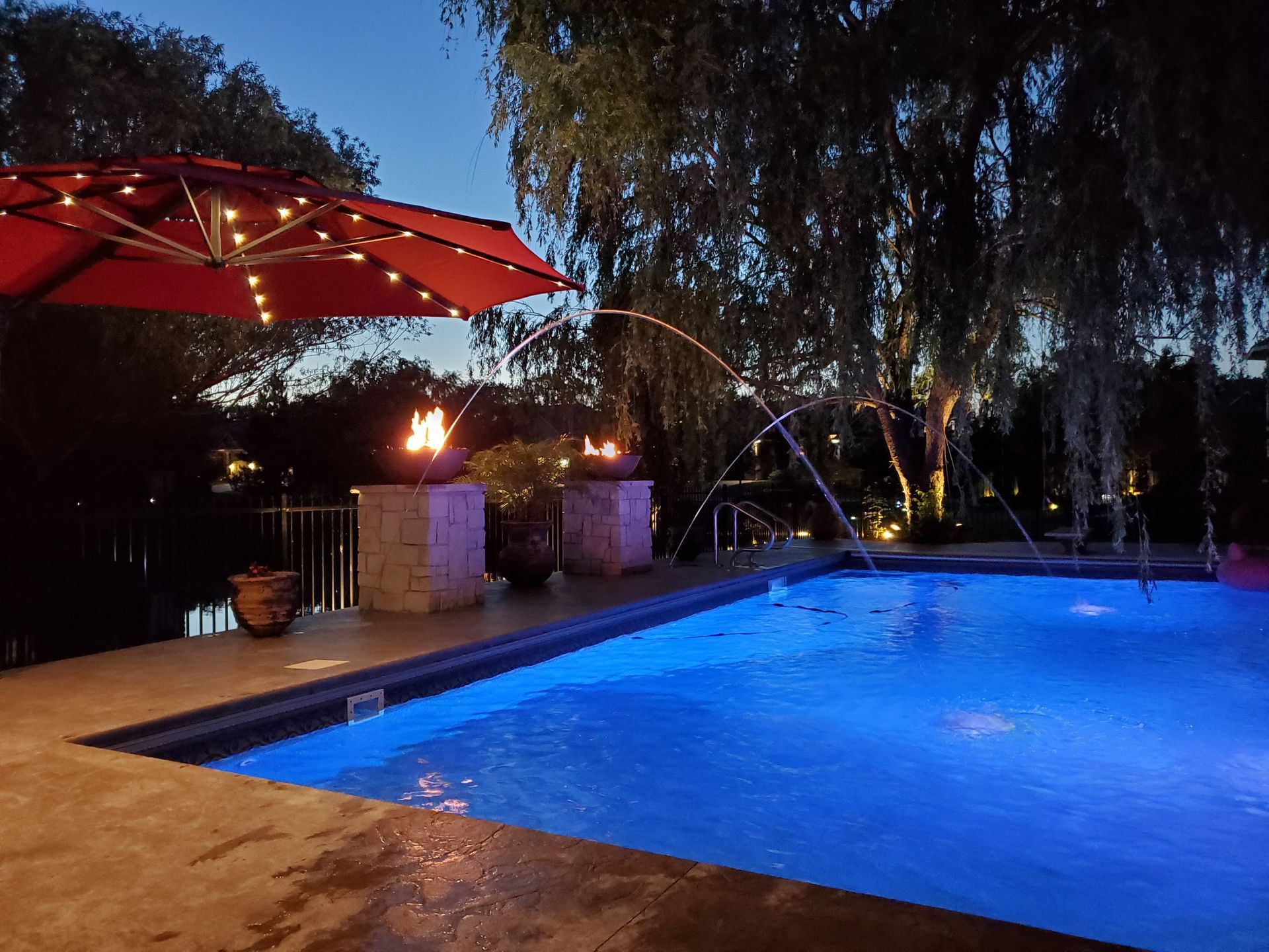 Pool With Night Lights — Wichita, KS — Platinum Pools Inc.