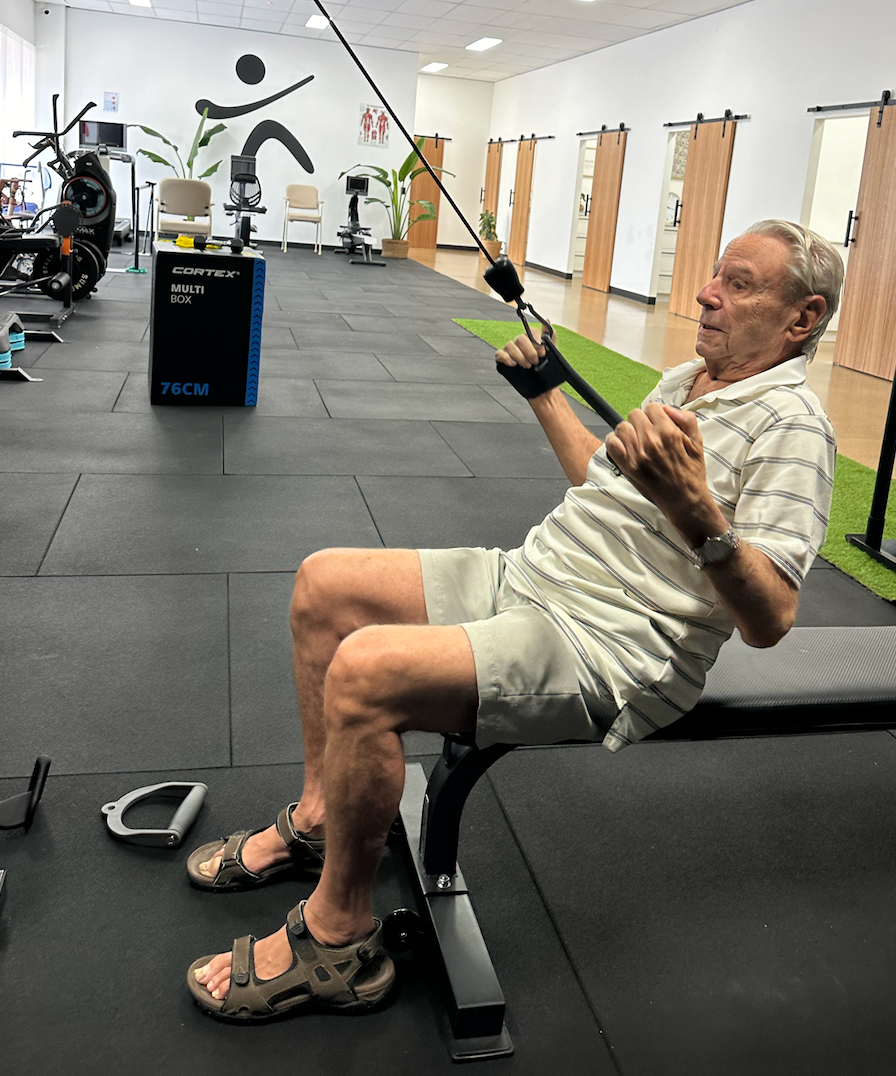 Elderly Man Using Gym Equipment — Inner Balance Health in Coconut Grove, NT