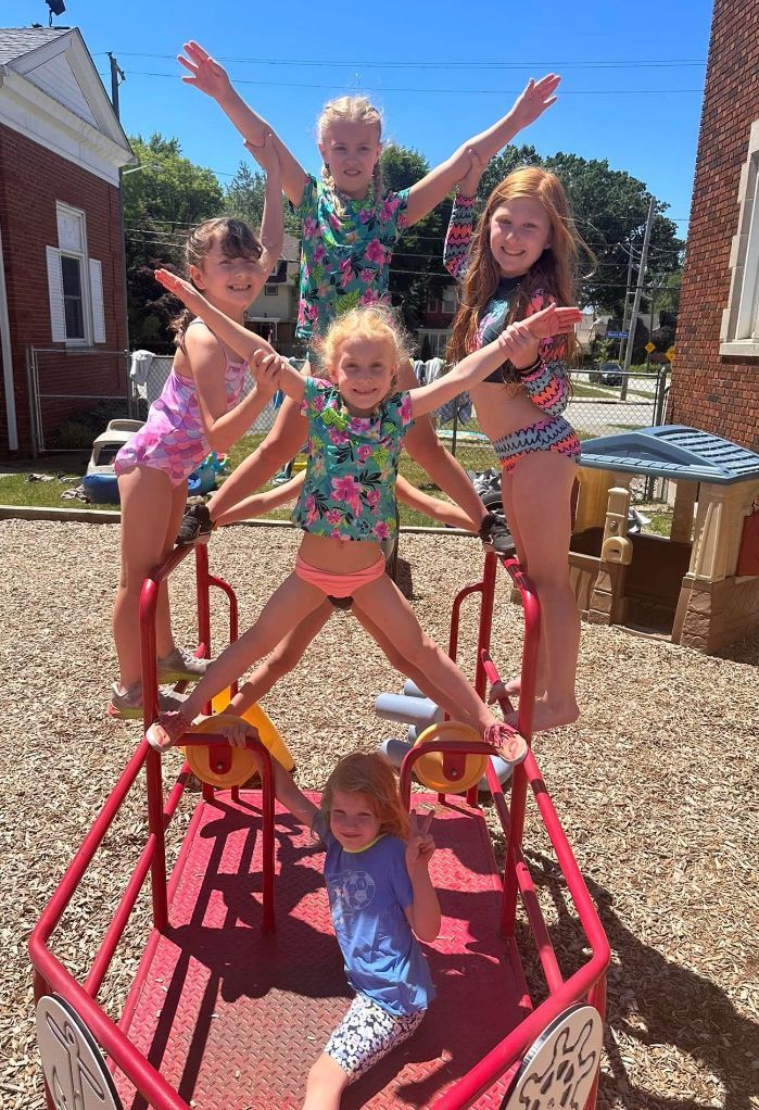 Three girls playing