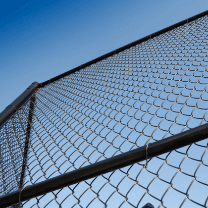 chain link fence black rubber coated for improved vision and aesthetics