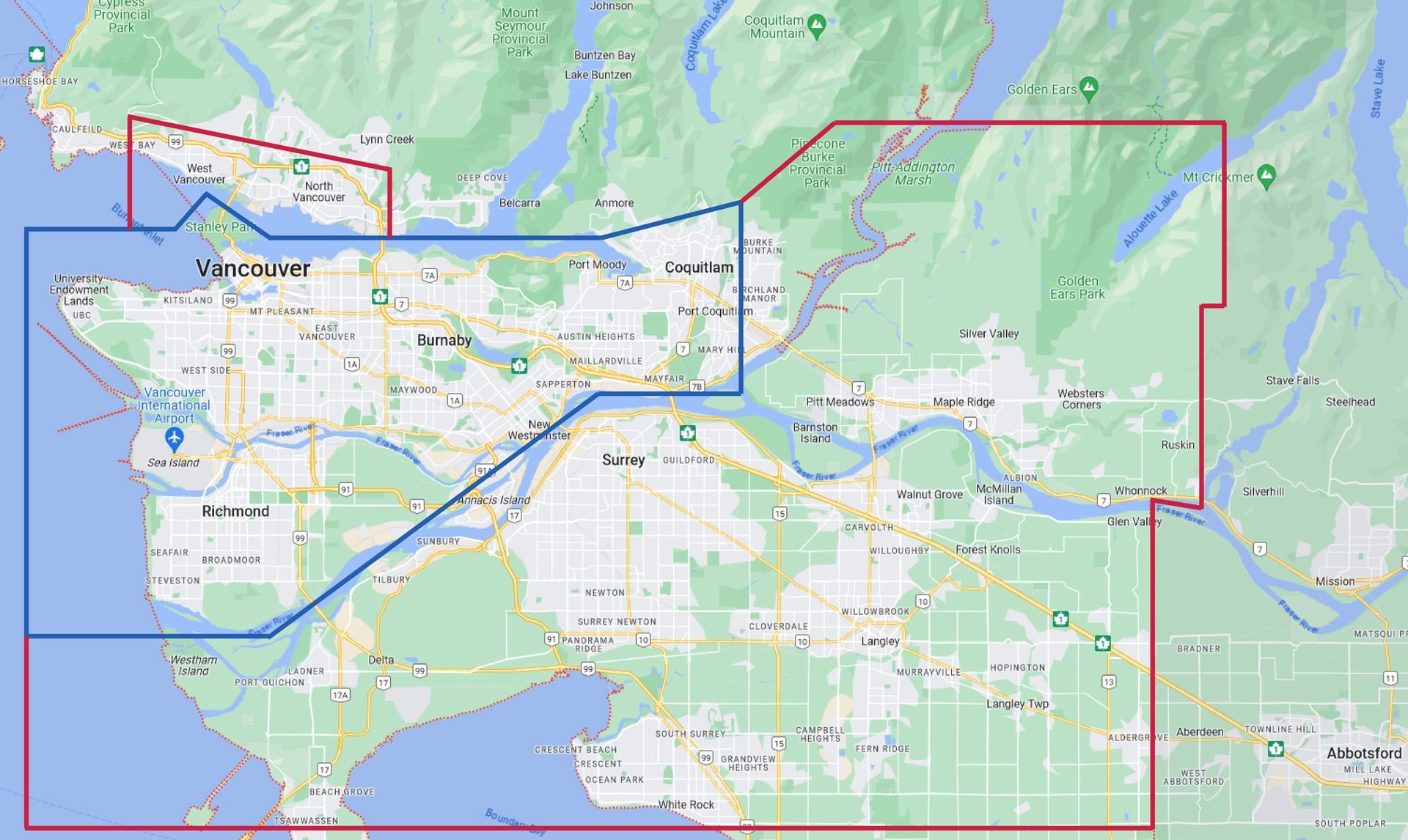Delivery map for zones
