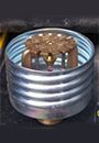 Fire sprinkler head with a metal casing.