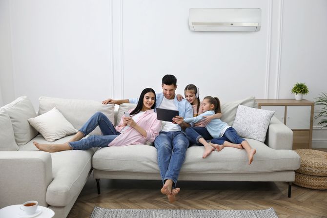 Happy Family on Couch